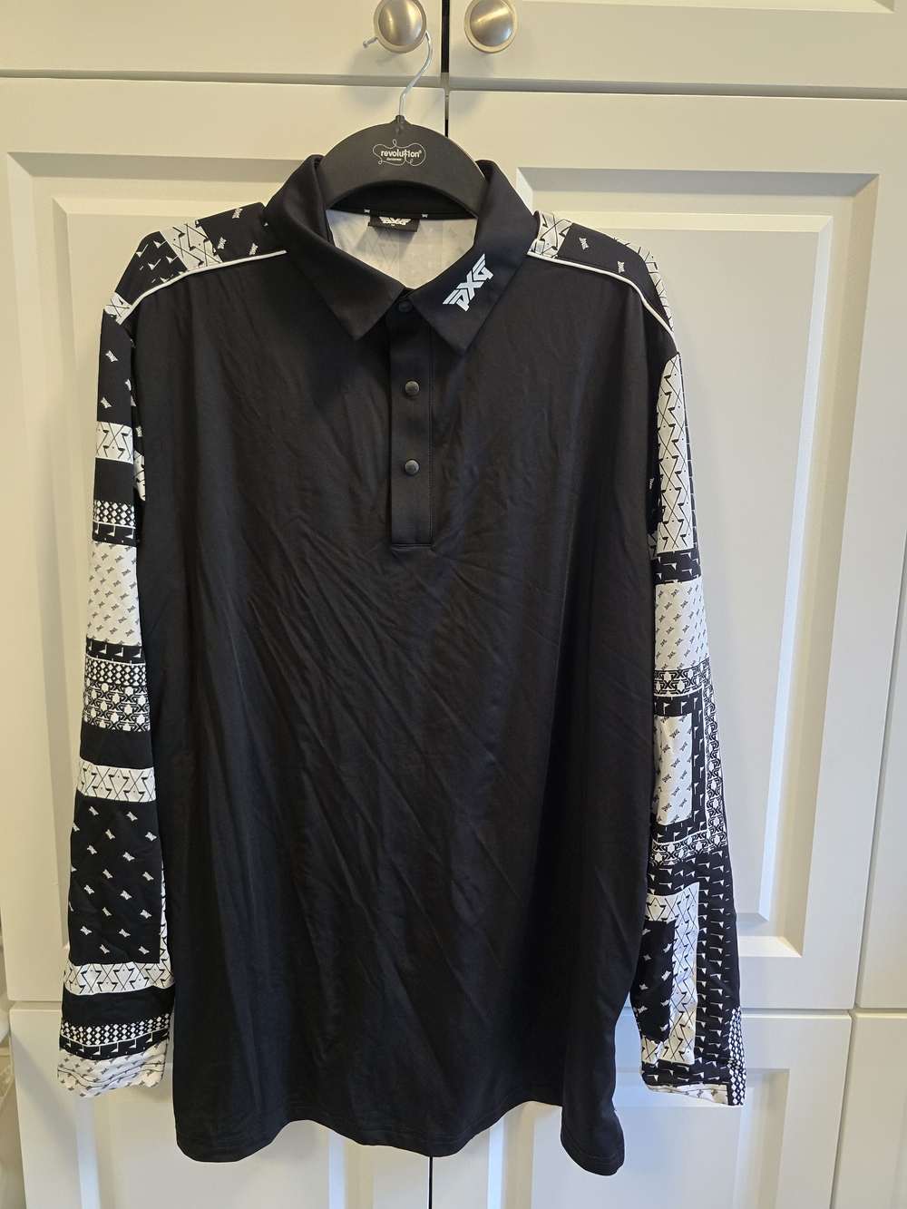 PXG Parsons Extreme Golf Long Sleeve Performance Polo Shirt Men's Medium Black